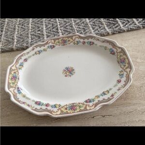 Vintage Mount Clemens Mildred Pattern" Serving Platter Gold Rim 11”